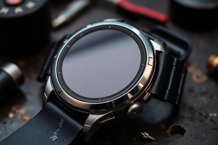 Chytré hodinky Samsung Galaxy Watch s poškrábaným displejem a rámečkem